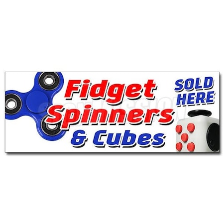 FIDGET SPINNER & CUBE DECAL Sticker Tri-spinner Edc Toy Stress Fydget Sign